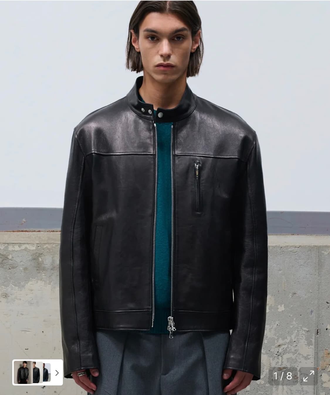 [M] 도프제이슨 램스킨 스탠드카라 레더자켓 상품이미지1