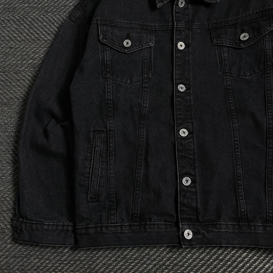 빈티지 흑청 박시핏 데님 트러커 자켓 y 3986 상품이미지4