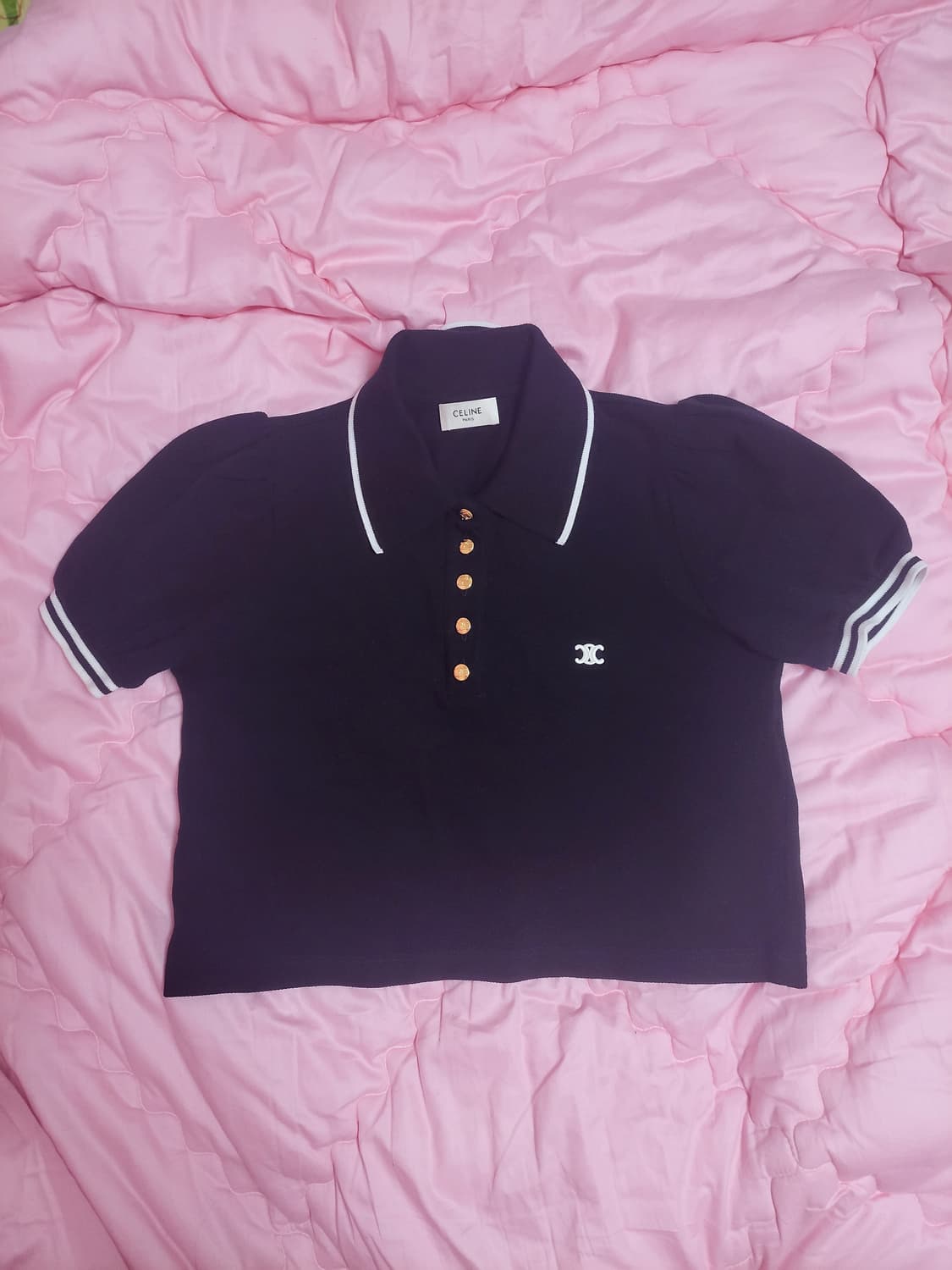 정품)급처상태좋음!셀린느 트리옹프 어깨셔링 PK 폴로티 카라티셔츠 상품이미지2