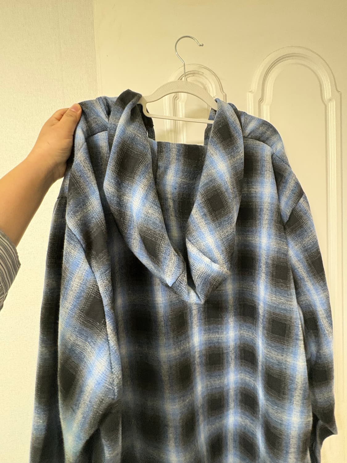 체크 후드 셔츠 상품이미지3