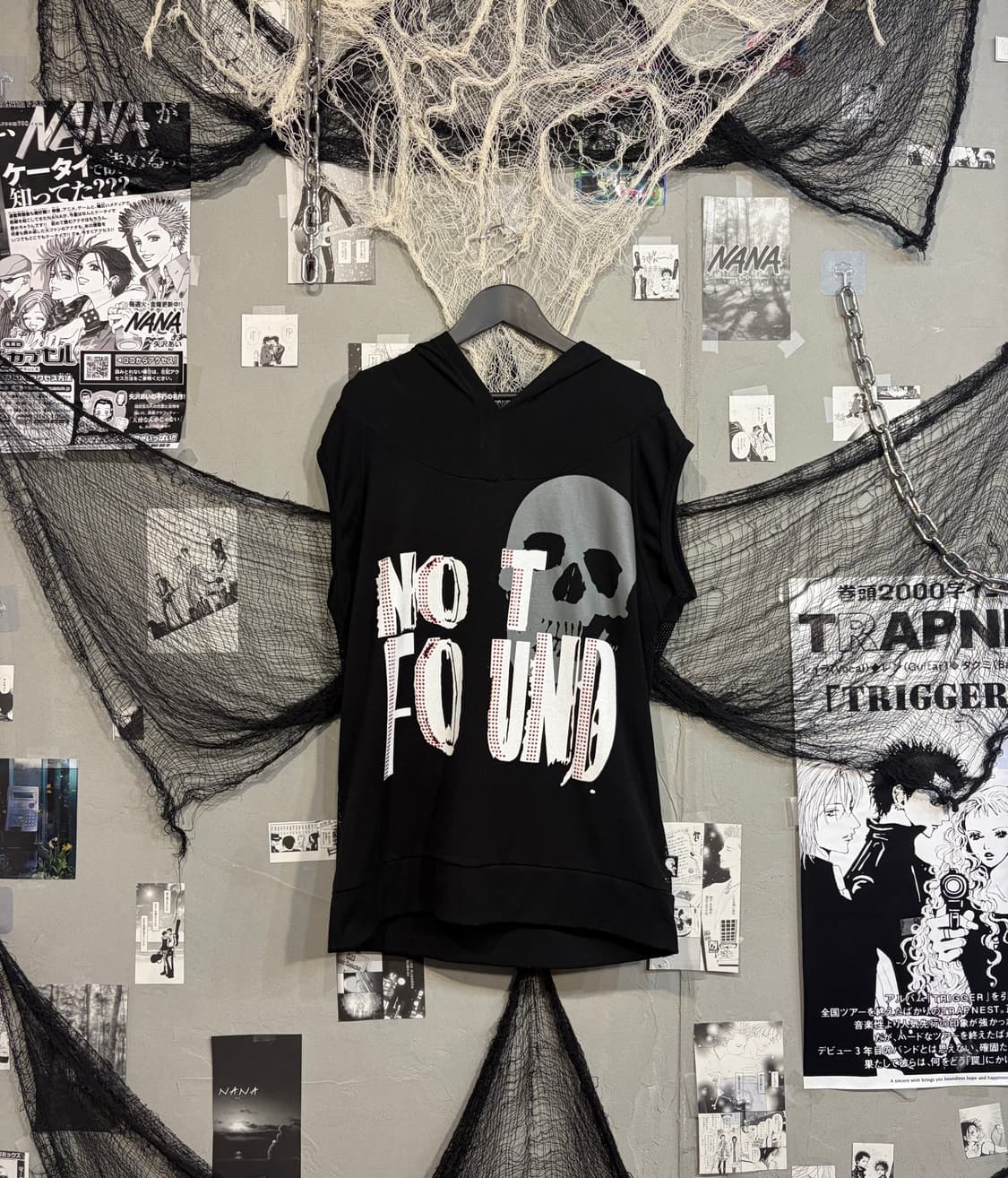 Y2K cubic skull back mesh overfit sleeve 상품이미지4