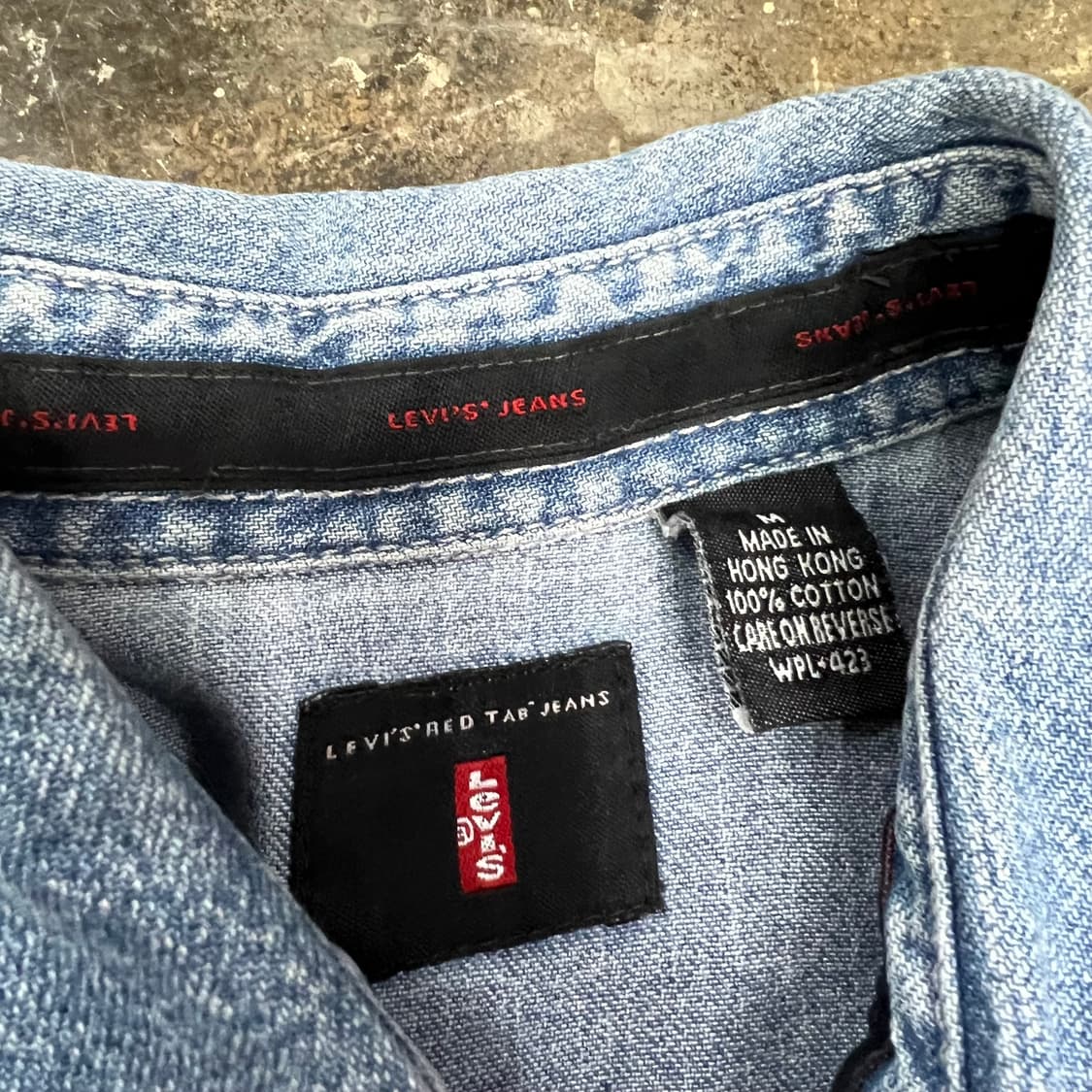 M) 리바이스 빈티지 데님셔츠 청남방 메이드인 홍콩 공용 상품이미지3