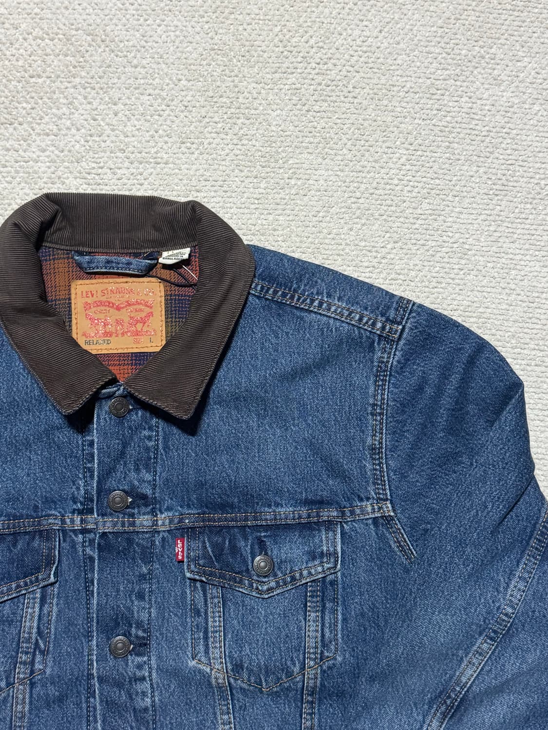 리바이스 코듀로이 카라 데님 자켓 L 상품이미지3