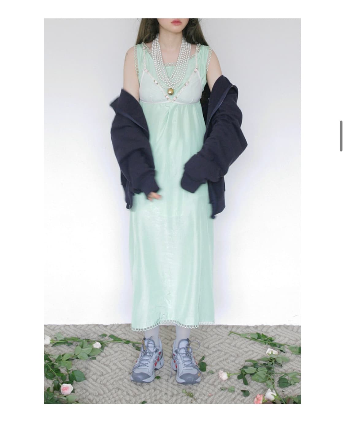 silky long dress mint 상품이미지1