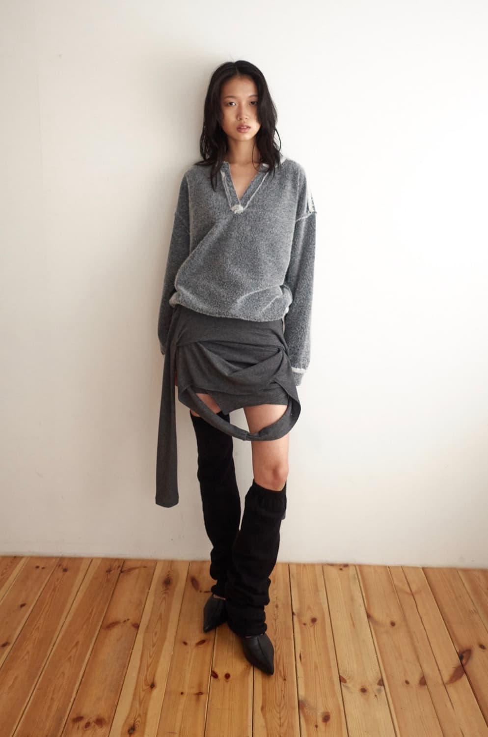 CERRIC 세릭 레이어드 홀터 탑 / 차콜 상품이미지6