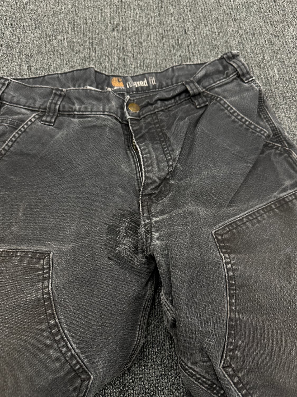 칼하트 더블니 워크팬츠 블랙 상품이미지3