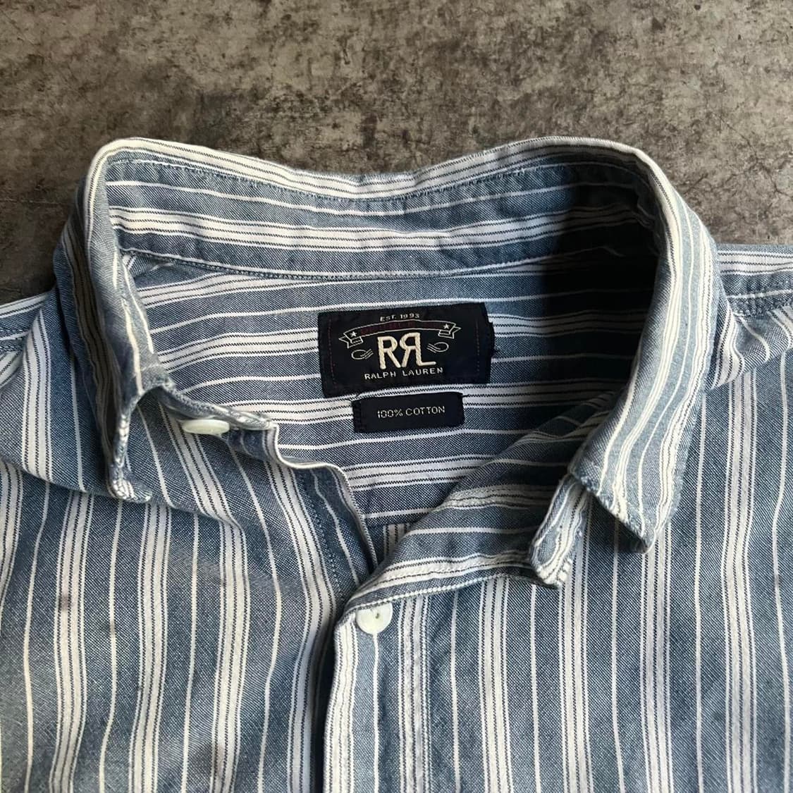 RRL 더블알엘 스트라이프 도비 샴브레이 워크 셔츠 상품이미지2