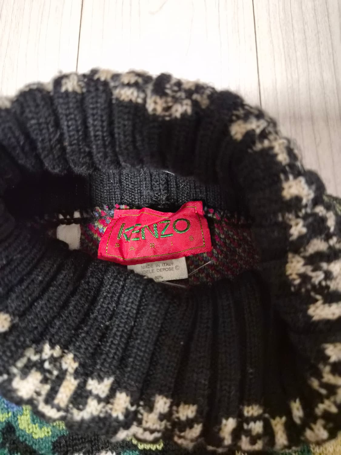 겐조(KENZO) 빈티지 플라워 자수 터틀넥 롱 니트 상품이미지2