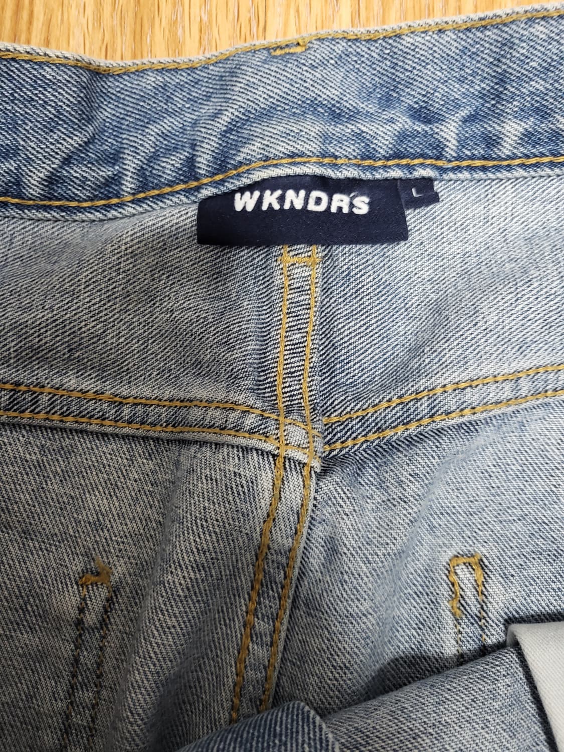 위캔더스 데님 워크팬츠 카펜터 팬츠 연청 L 상품이미지9