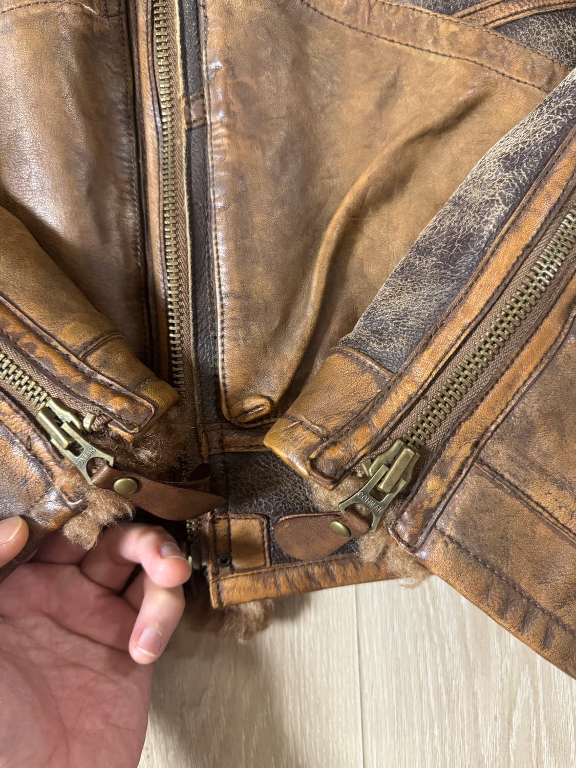 L (14FW) 폴로 랄프로렌 b-3 무스탕 가죽 자켓 브라운 상품이미지4