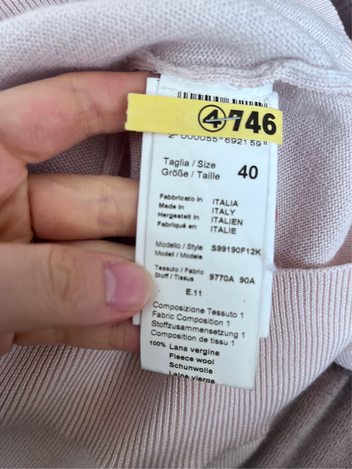 페세리코 이태리 여성 캐시미어라운드니트 40사이즈 상품이미지8