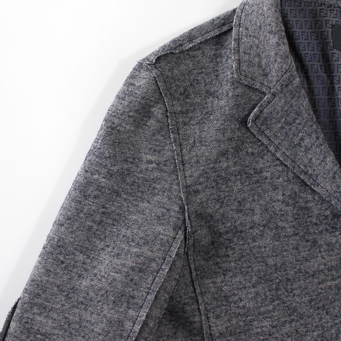 팬디 Fendi 빈티지 울 코튼 FF네이비 싱글 자켓 상품이미지5