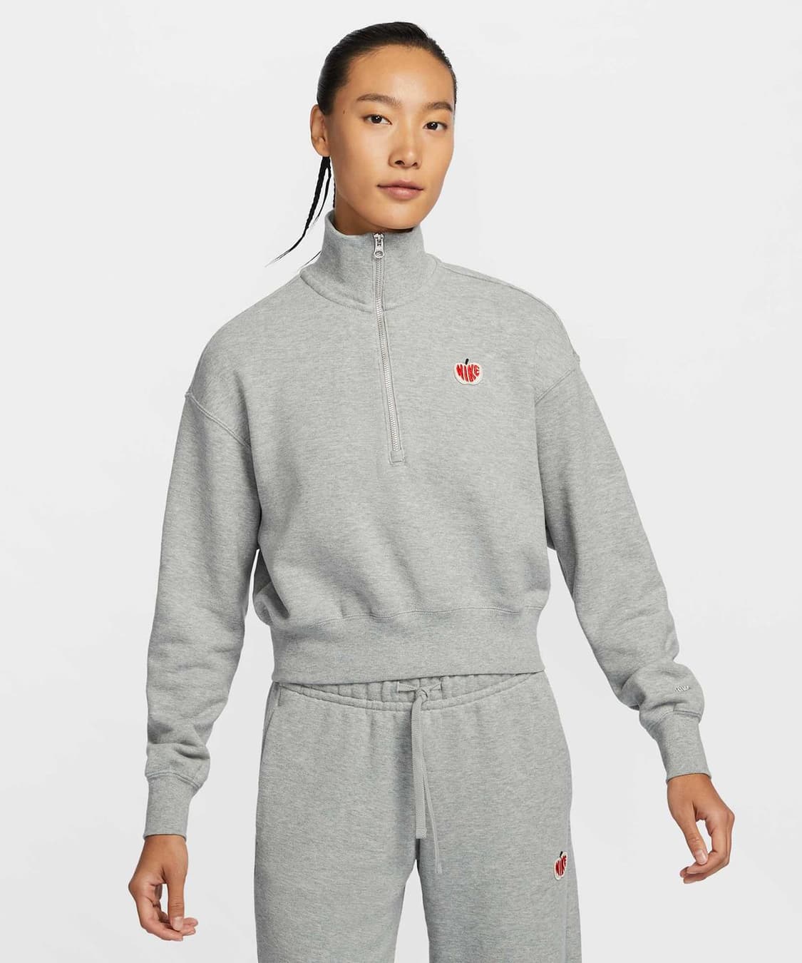 나이키 여성 피닉스 플리스 쿼터집 크롭 스웻셔츠 S 상품이미지1