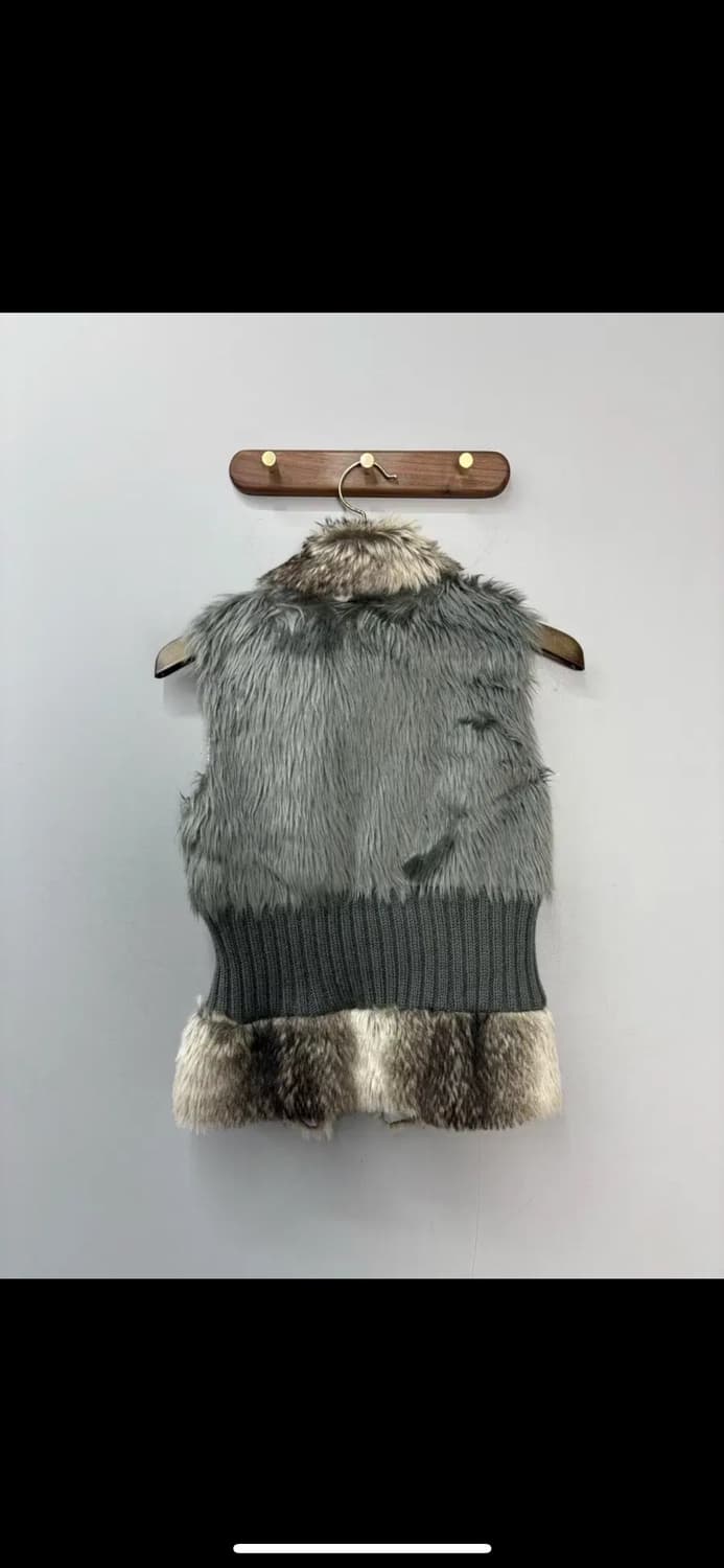 빈티지 그레이 브라운 모피 털 니트 베스트 H1716 상품이미지4