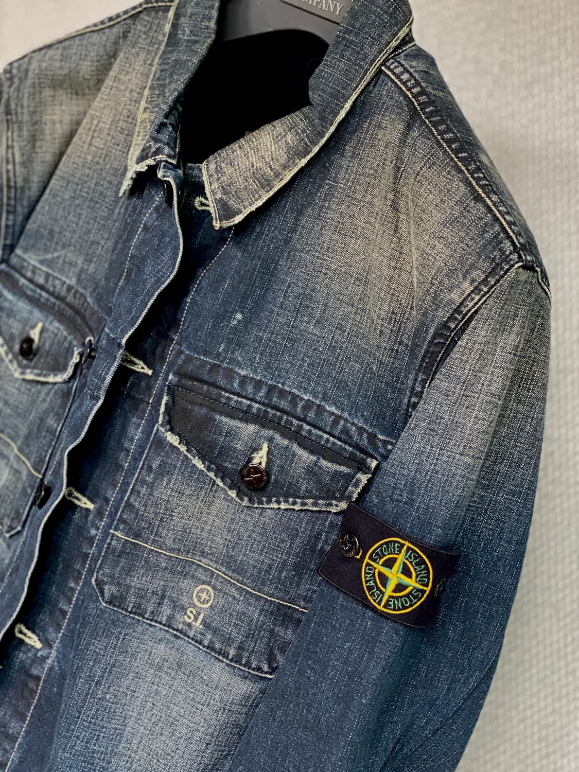 (특A급) 스톤아일랜드 정품 와펜 데님 청자켓 (조끼 탈부착) XL 상품이미지6