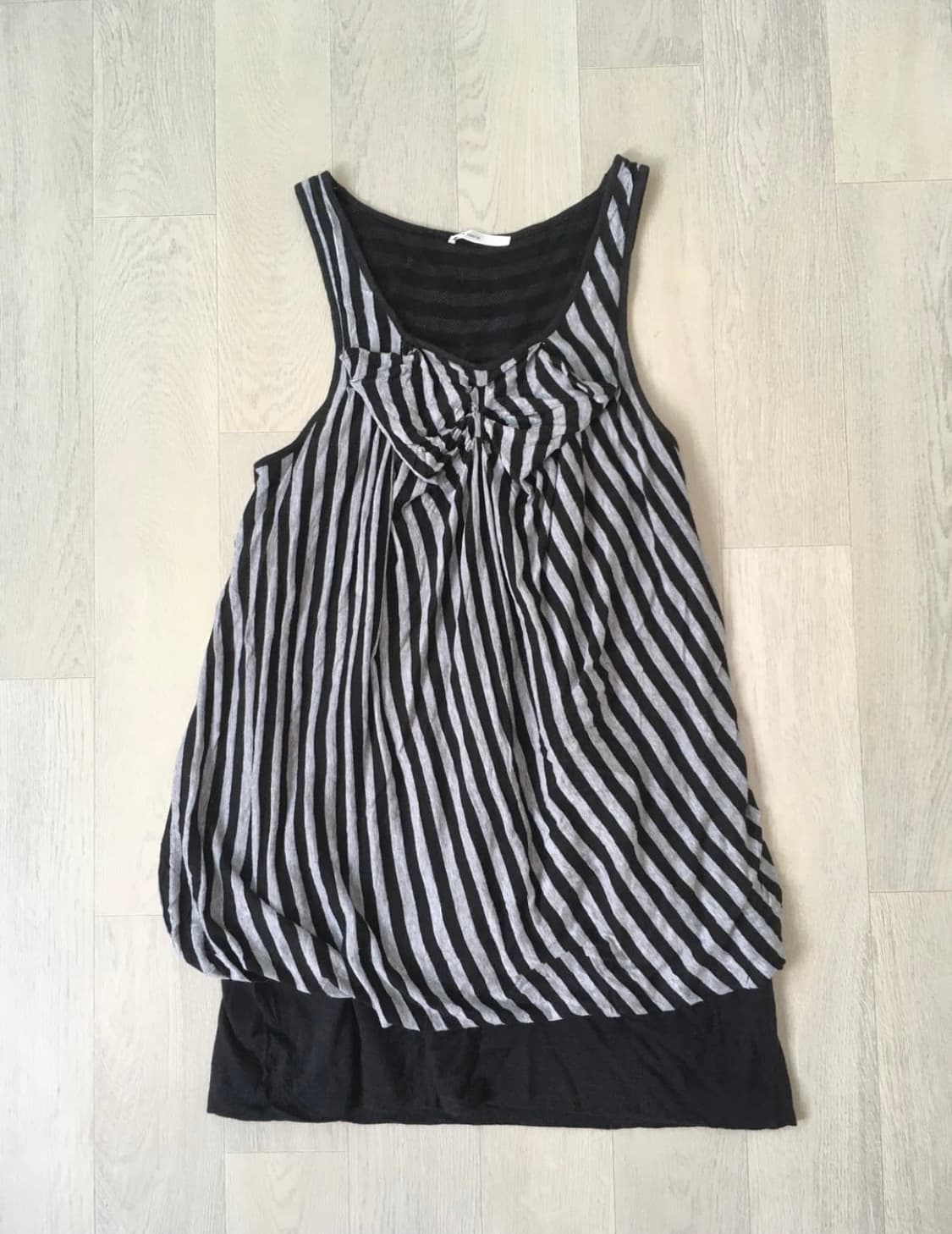 jpn vintage stripe shirring ribbon layer 상품이미지2