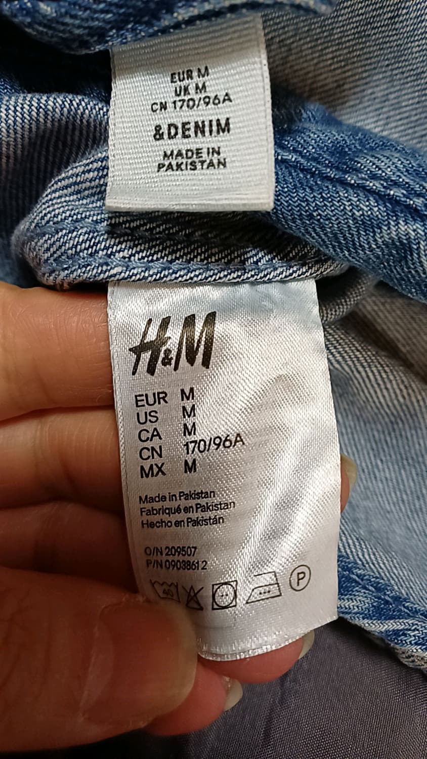 H&M 오버핏데님남방 M 가슴64 기장75 상품이미지4