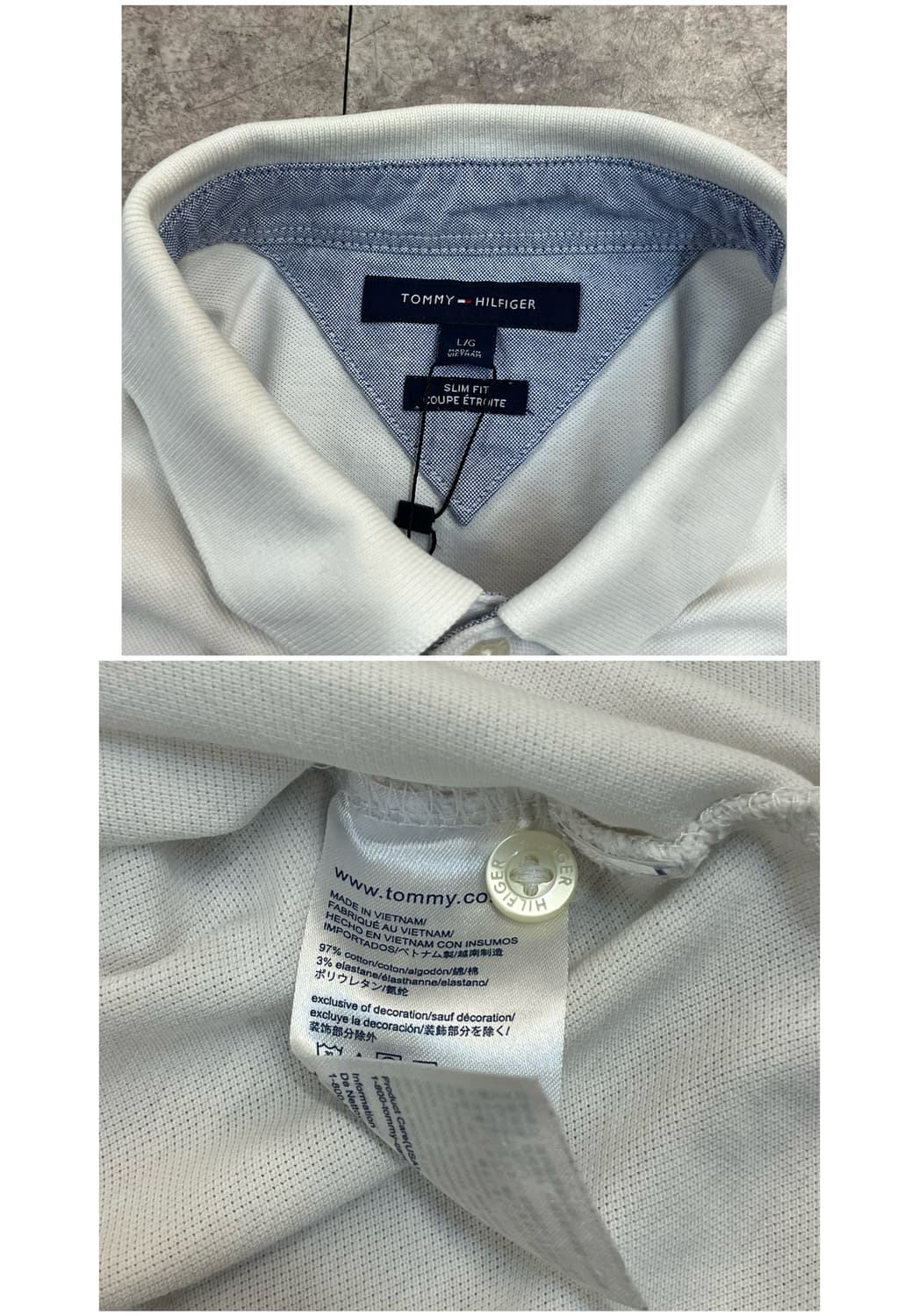 타미힐피거 반팔 카라티 화이트 L #csz4049 상품이미지3