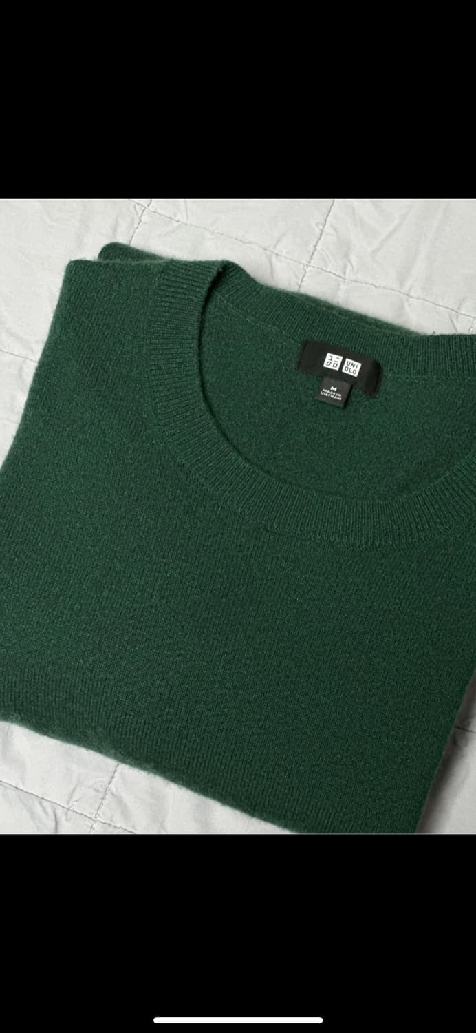 (원가 129000원 반값판매) 유니클로 캐시미어100% 니트 그린컬러  상품이미지6