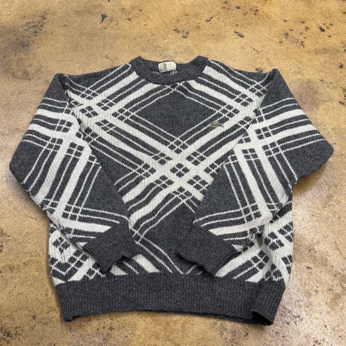 [정품/95] 라코스테 아가일 체크 니트 스웨터 b10 상품이미지2