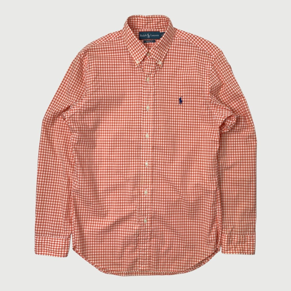 [M/정품] 폴로랄프로렌 슬림핏 오렌지 체크 셔츠 상품이미지1