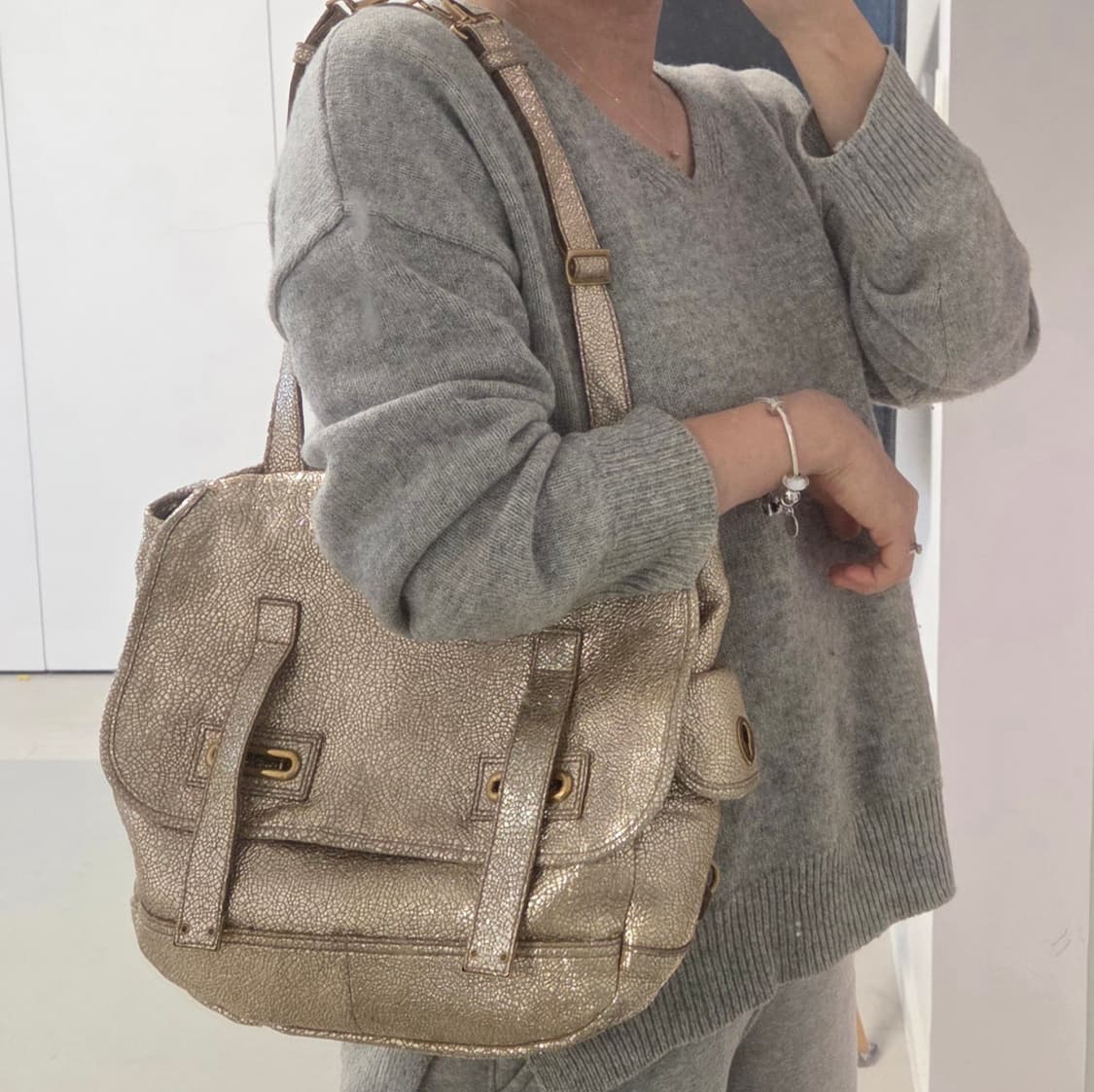 YSL 입생로랑 정품 금장 베사체백 골드 숄더백 빈티지 상품이미지1