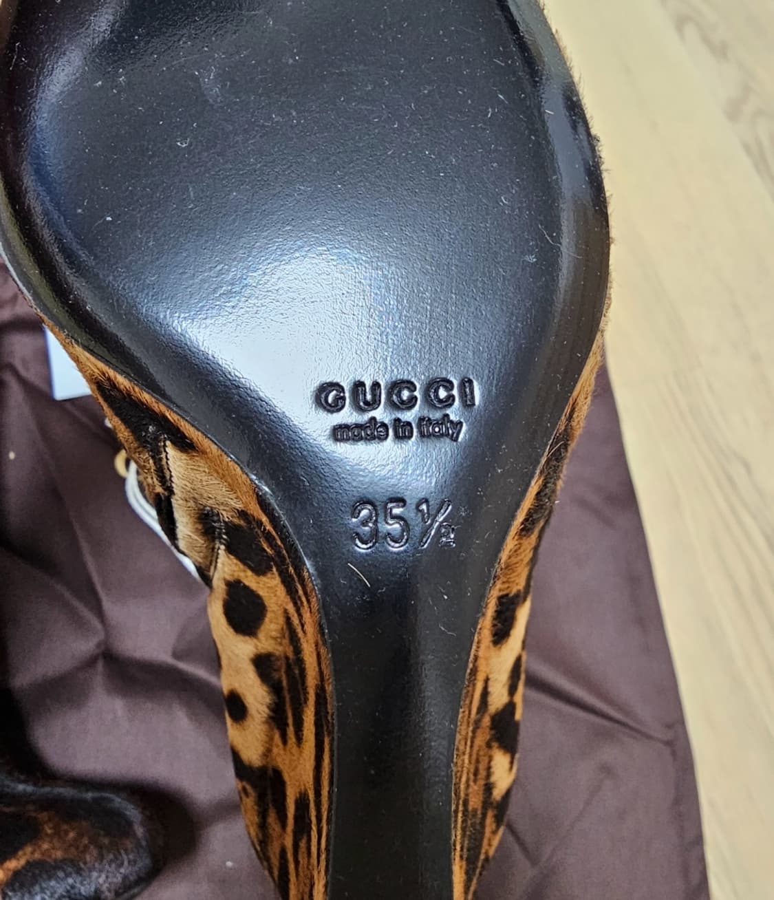 구찌  정품 레오파드 웨지  송치 부츠35.5 상품이미지3