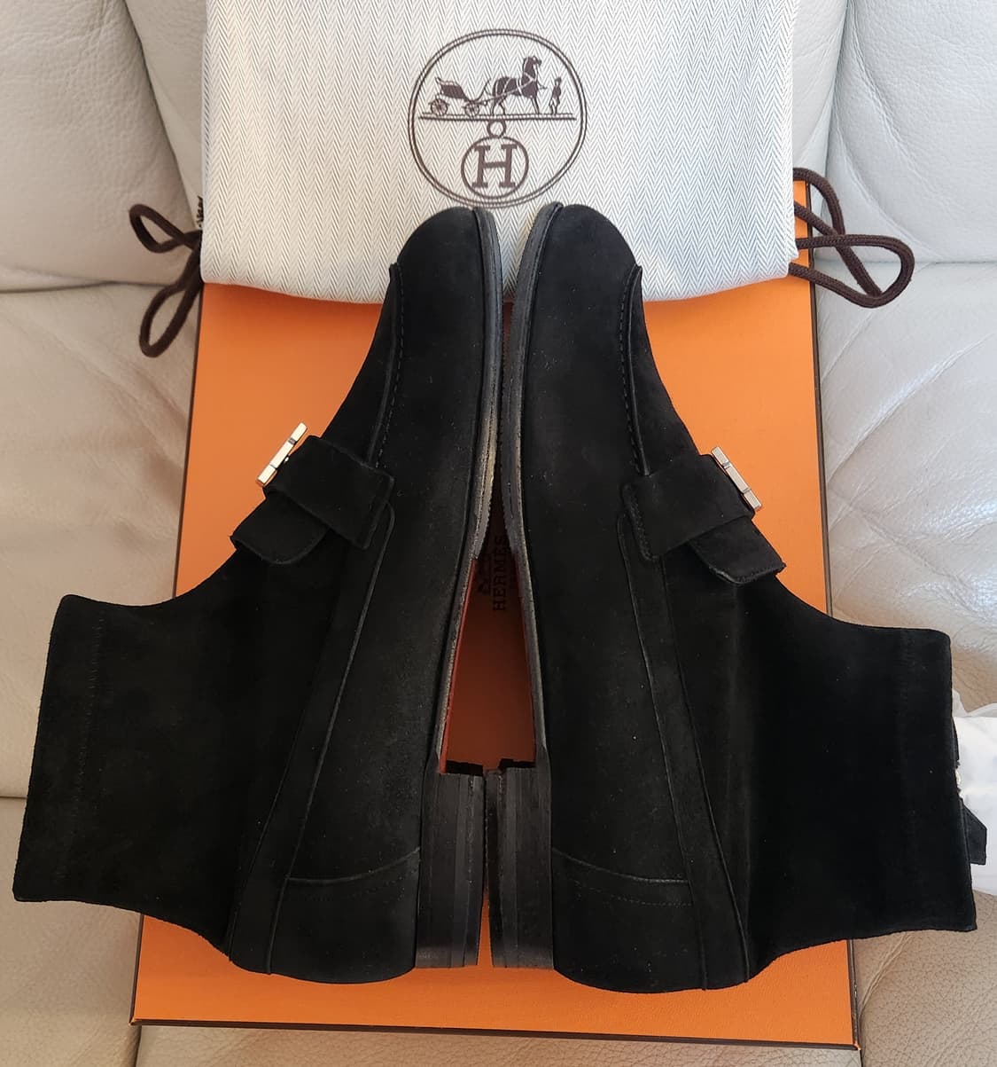 [정품]에르메스 H은장 부츠 앵클 스웨이드 사이즈 39 새상품급 한정판  상품이미지4