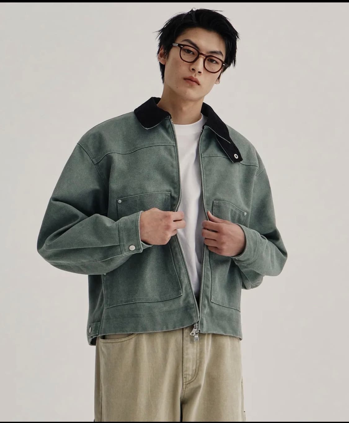 키뮤어 빈티지 워크 자켓_카키 상품이미지3