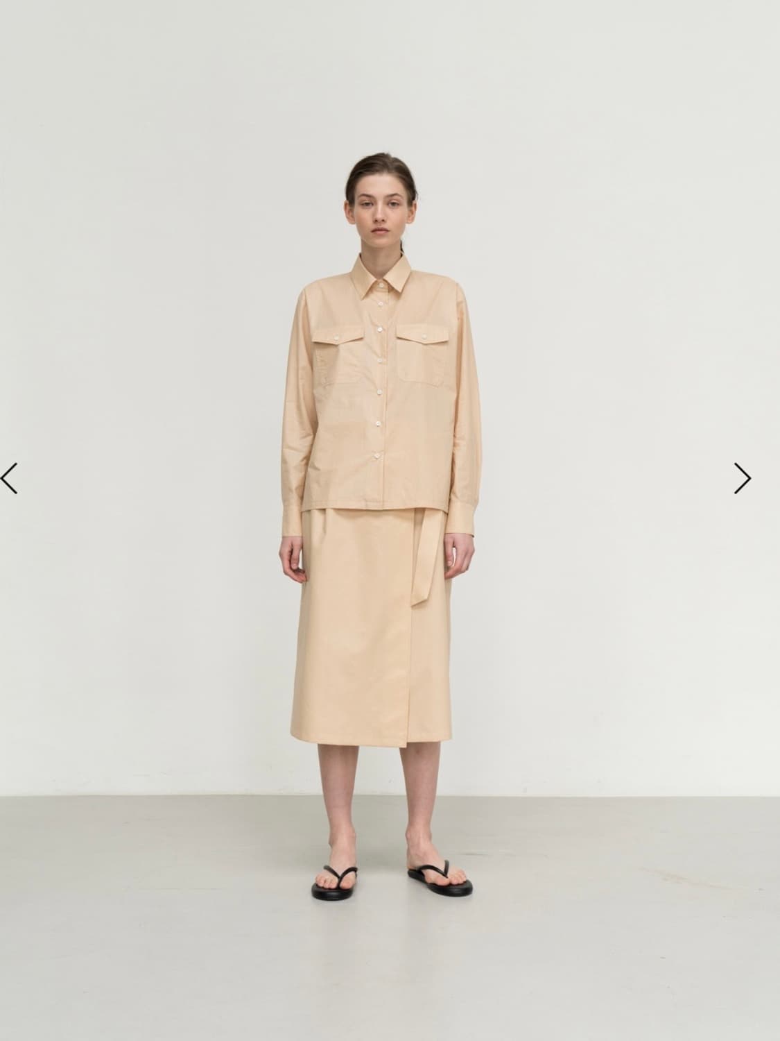 르 코팅 포켓셔츠 살구 오렌지 상품이미지8