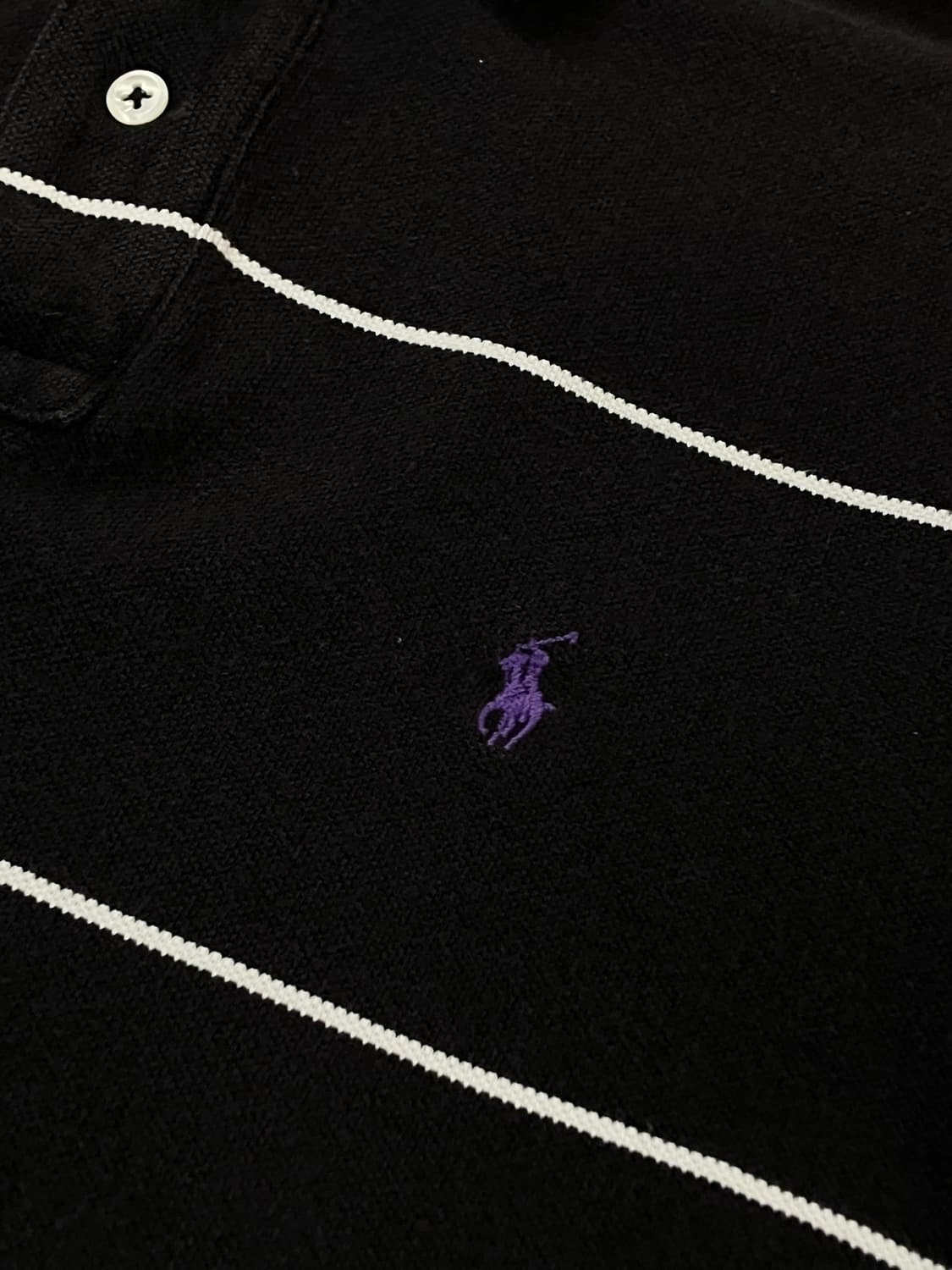 폴로 랄프로렌 스트라이프 카라 반팔 티셔츠 블랙 M #csz3189 상품이미지4