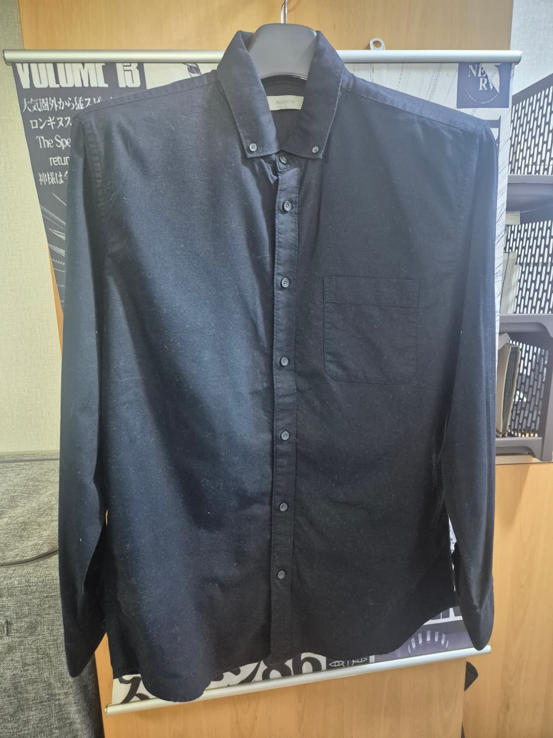 [프로젝트 엠] 블랙 옥스포드 슬림핏 셔츠 상품이미지1