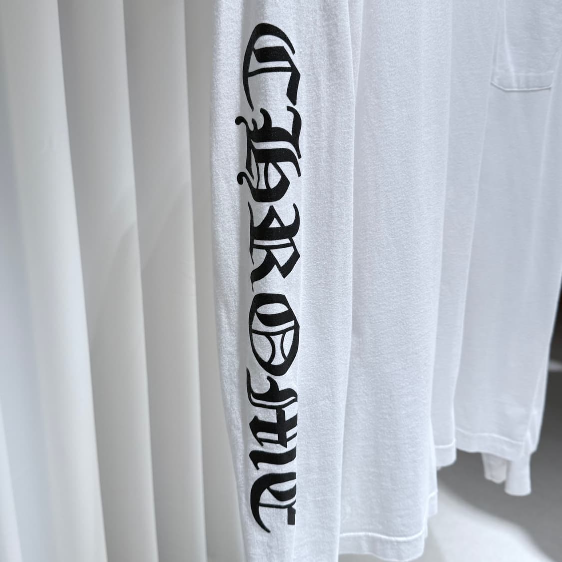2XL / 크롬하츠 넥로고 자수 화이트 롱슬리브 상품이미지4