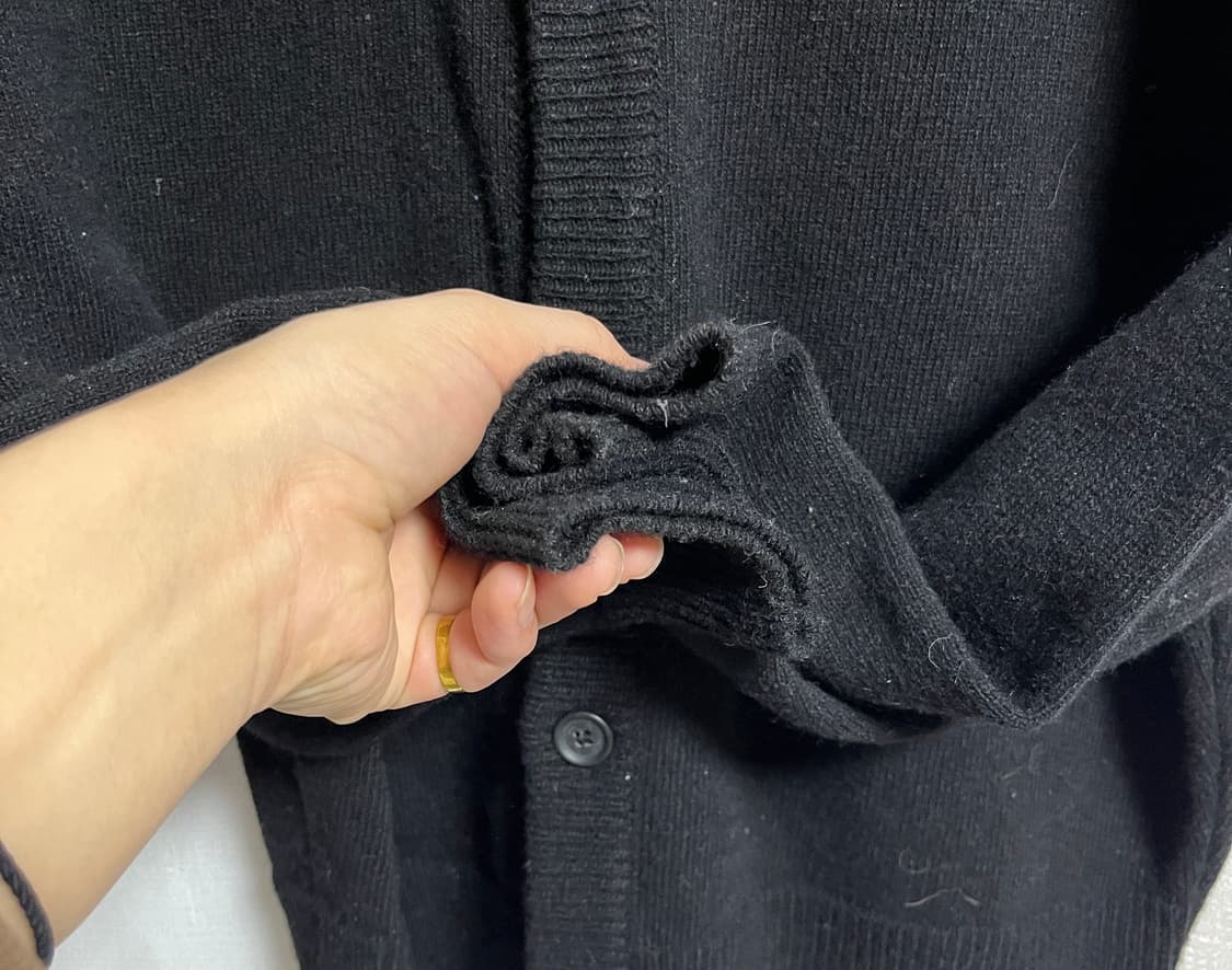 비욘드 클로젯 자수 유넥 오버핏 울 가디건 S 상품이미지2