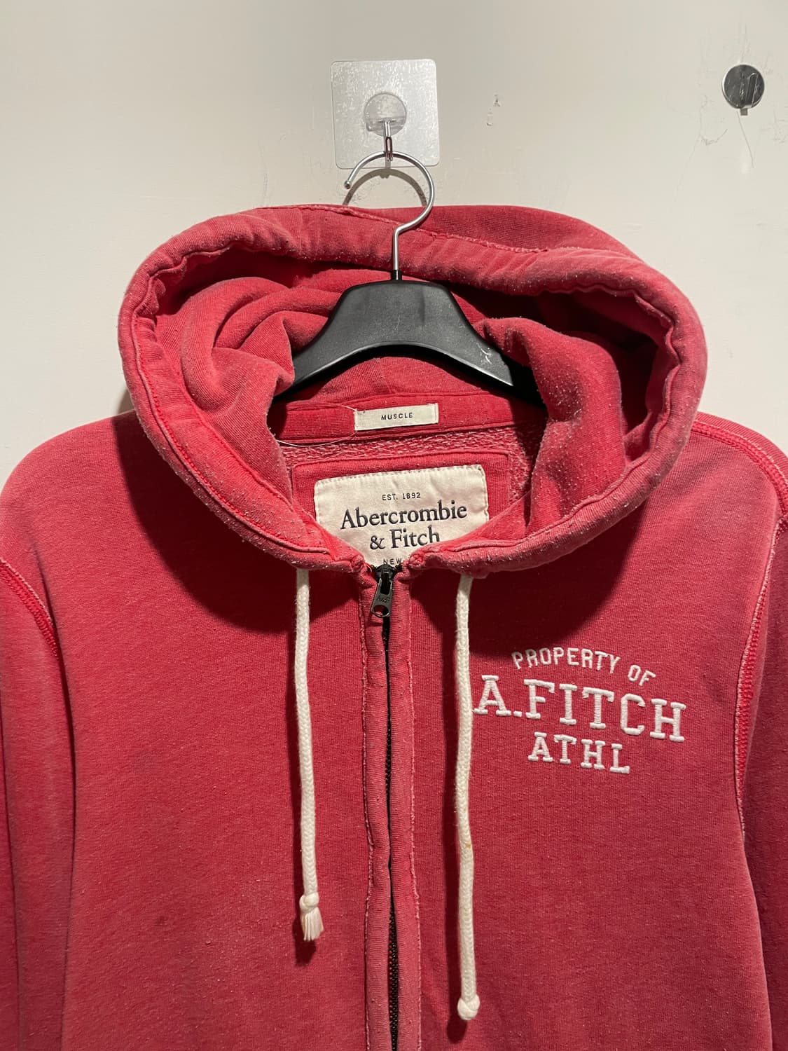 아베크롬비 피치 기모 후드집업 핑크 상품이미지5