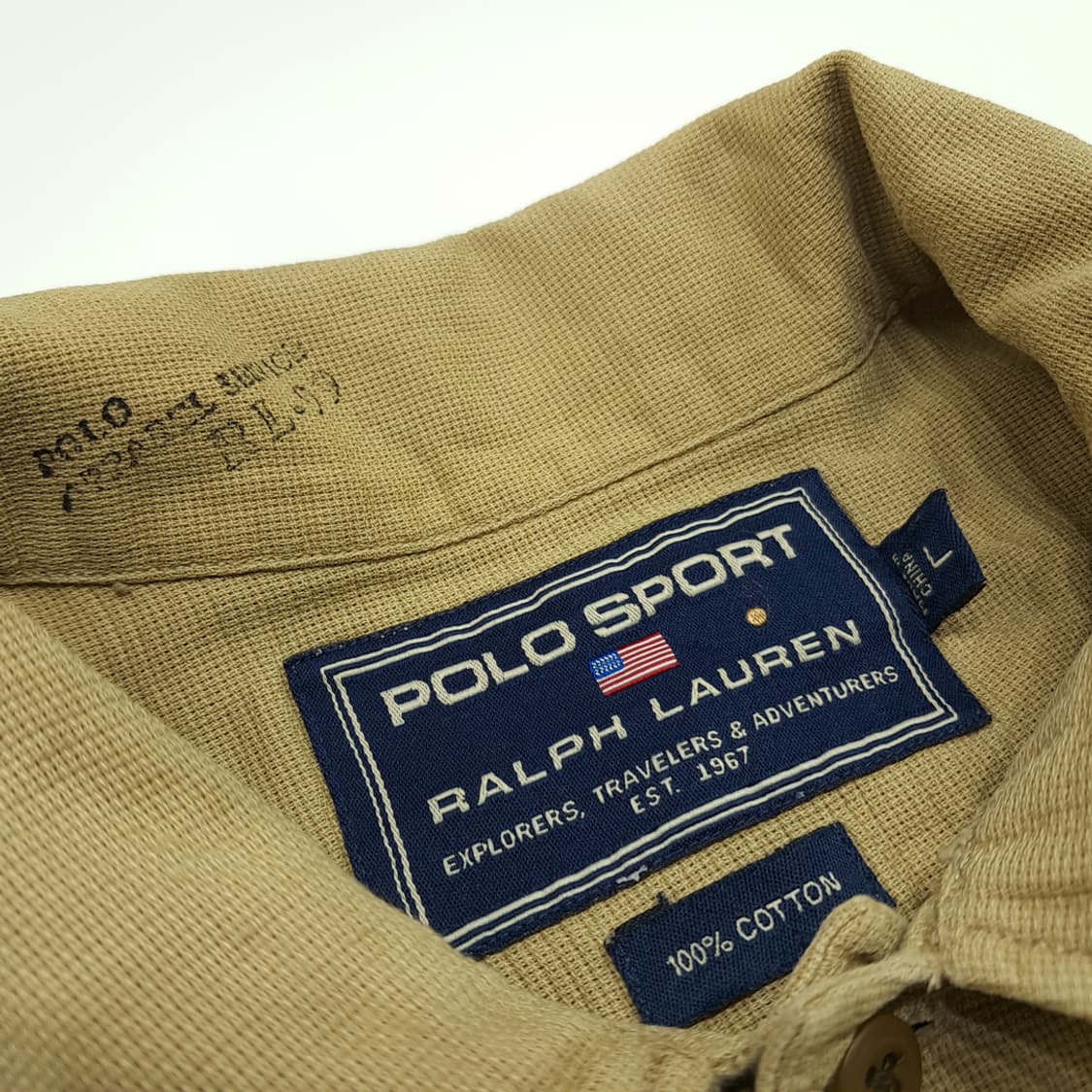 CN861 L 폴로 랄프로렌 사파리 베이지 유틸리티 하프오픈 셔츠 남방 상품이미지7