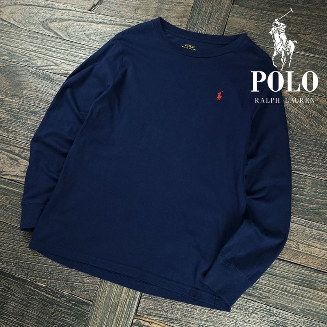 [폴로 랄프로렌] 포니 로고 자수 롱슬리브 긴팔티 네이비 M19873 상품이미지1