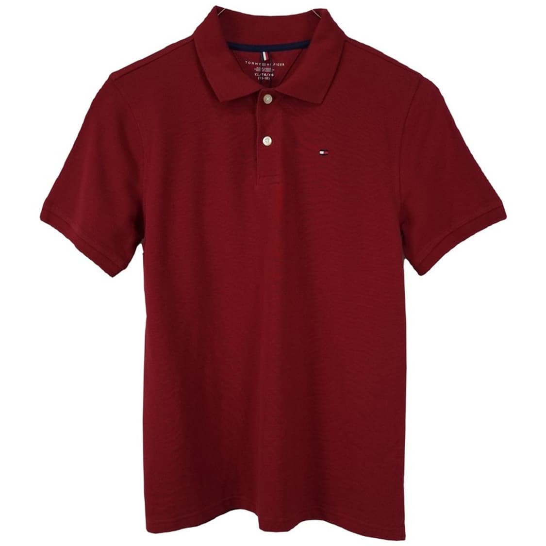[타미힐피거] (새상품) 로고 자수 카라티 버건디 M20182 상품이미지2