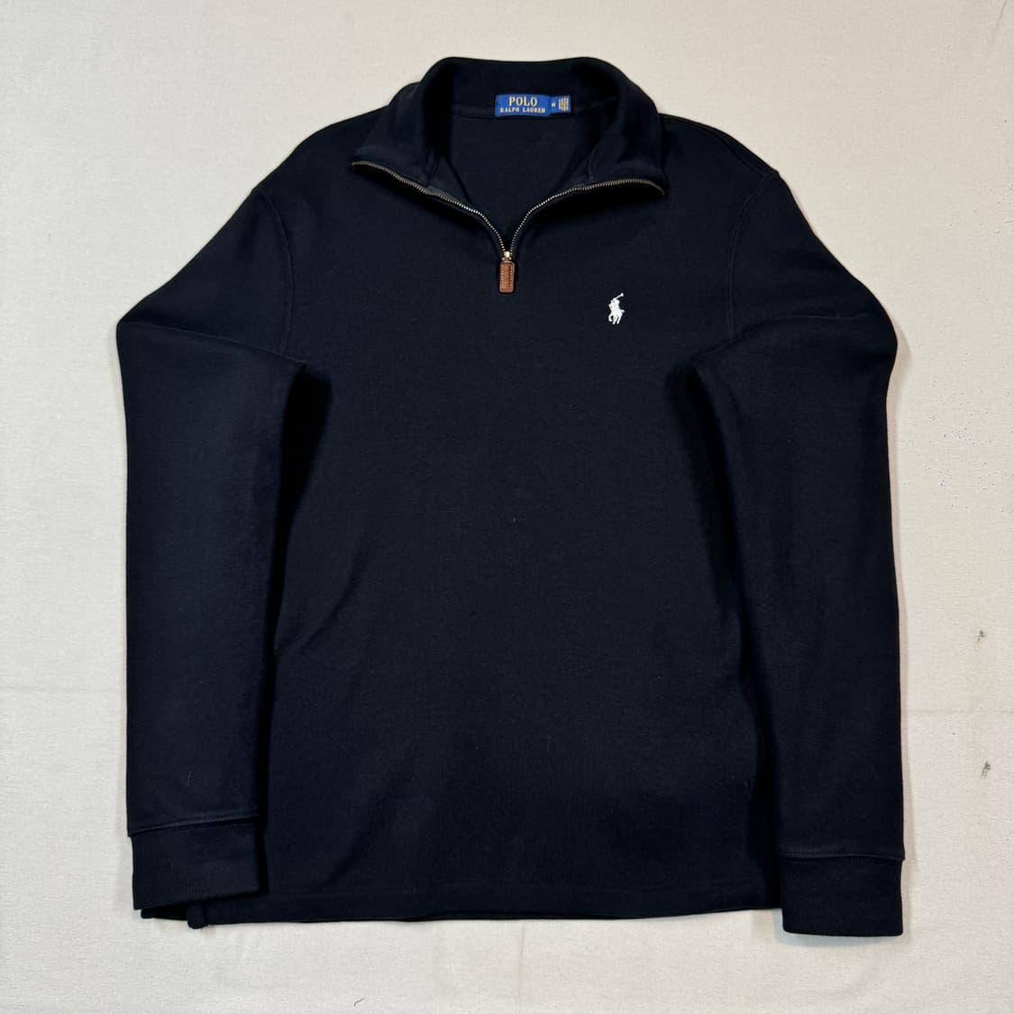 M) 폴로 랄프로렌 반집업 풀오버 코튼 니트 블랙 상품이미지1