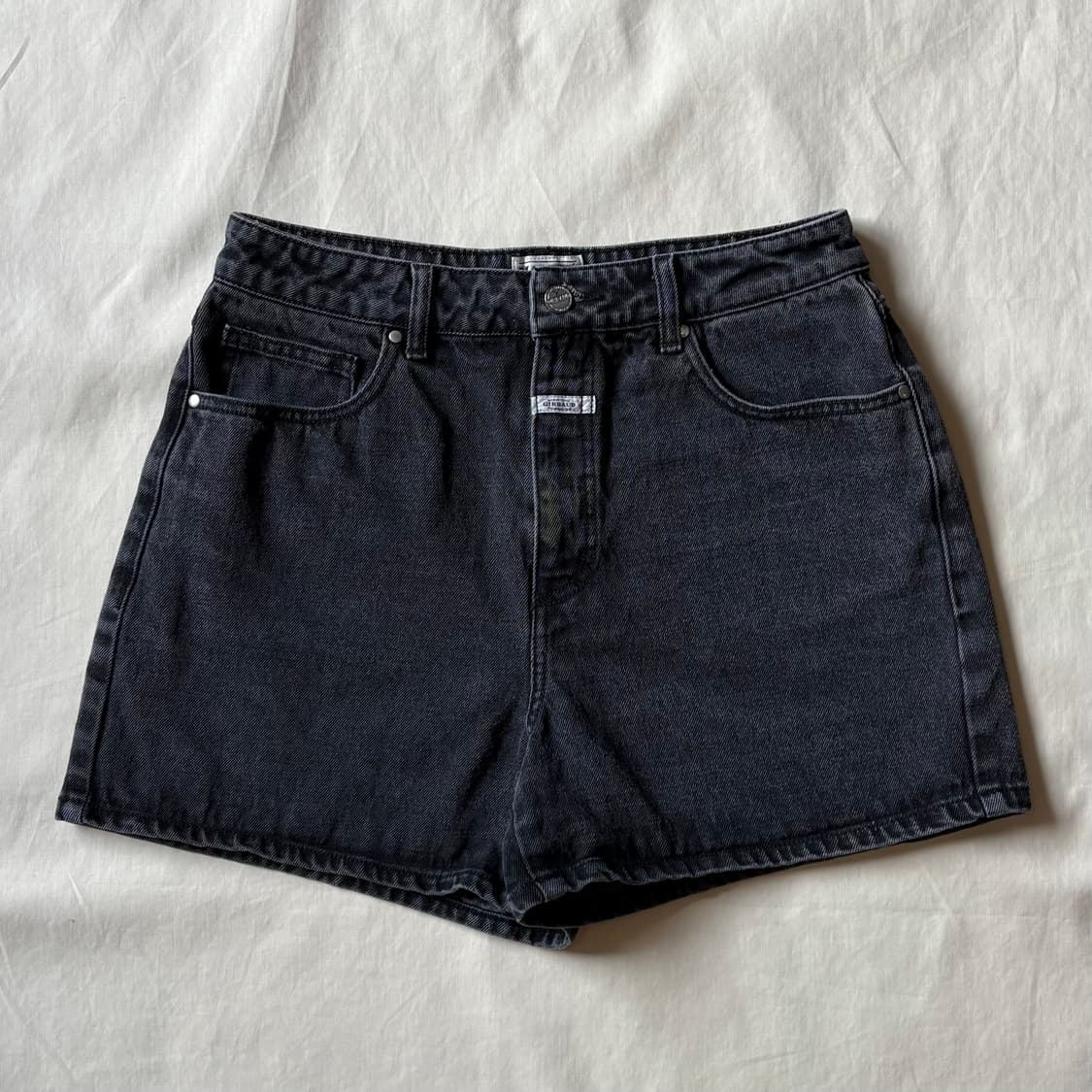[L / 29] MFG W Denim Shorts Black 상품이미지1