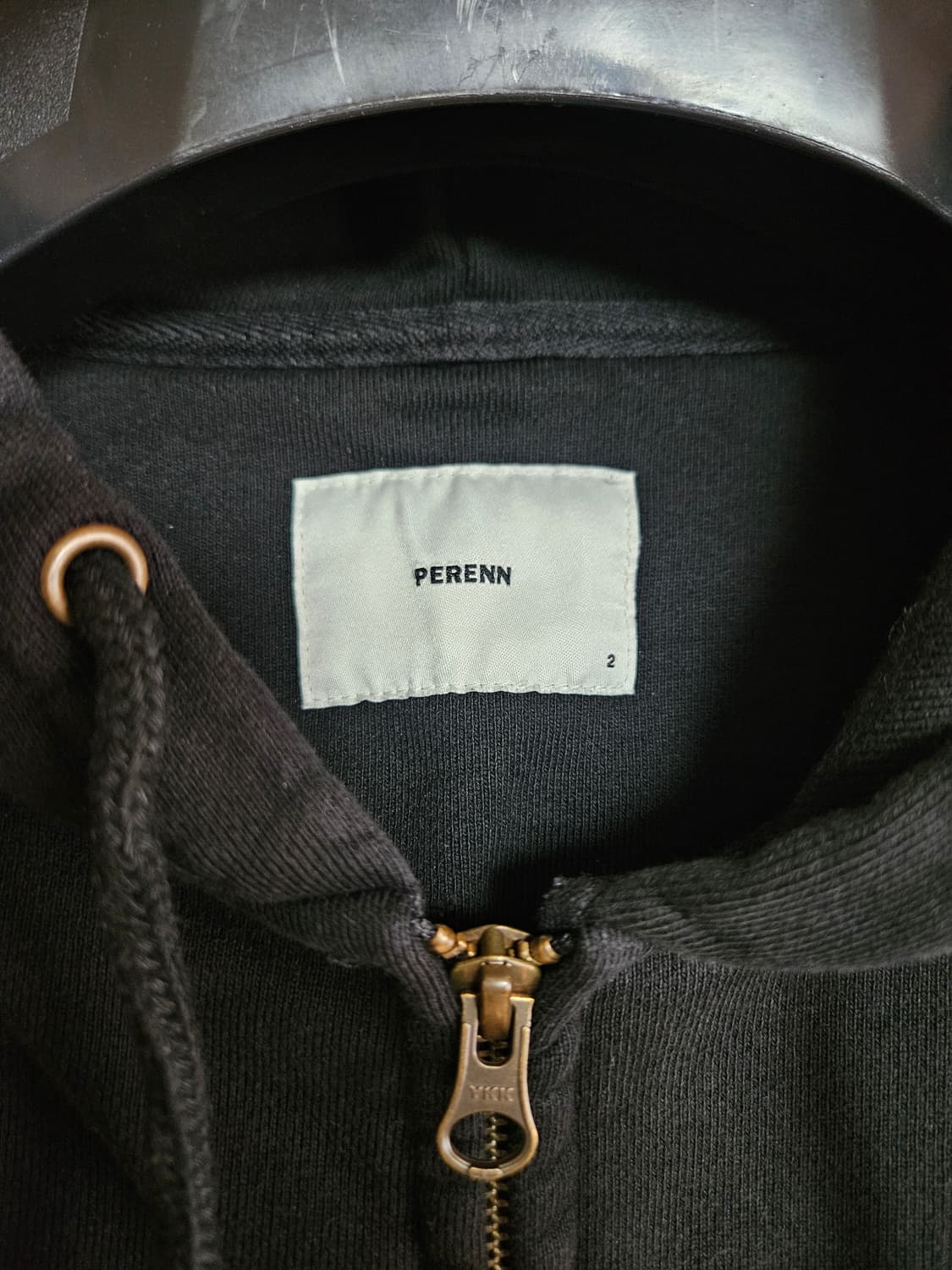 퍼렌 25ss 워시드 후드집업 블랙 상품이미지5