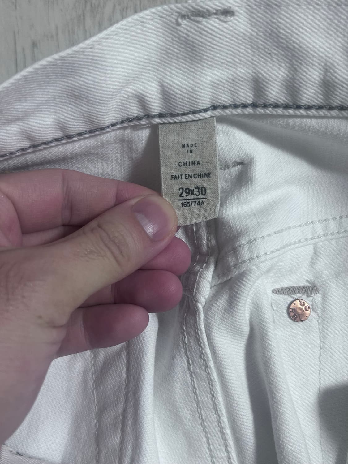 RRL 스트레이트 레그 크림/화이트 데님 팬츠 29x30 상품이미지3