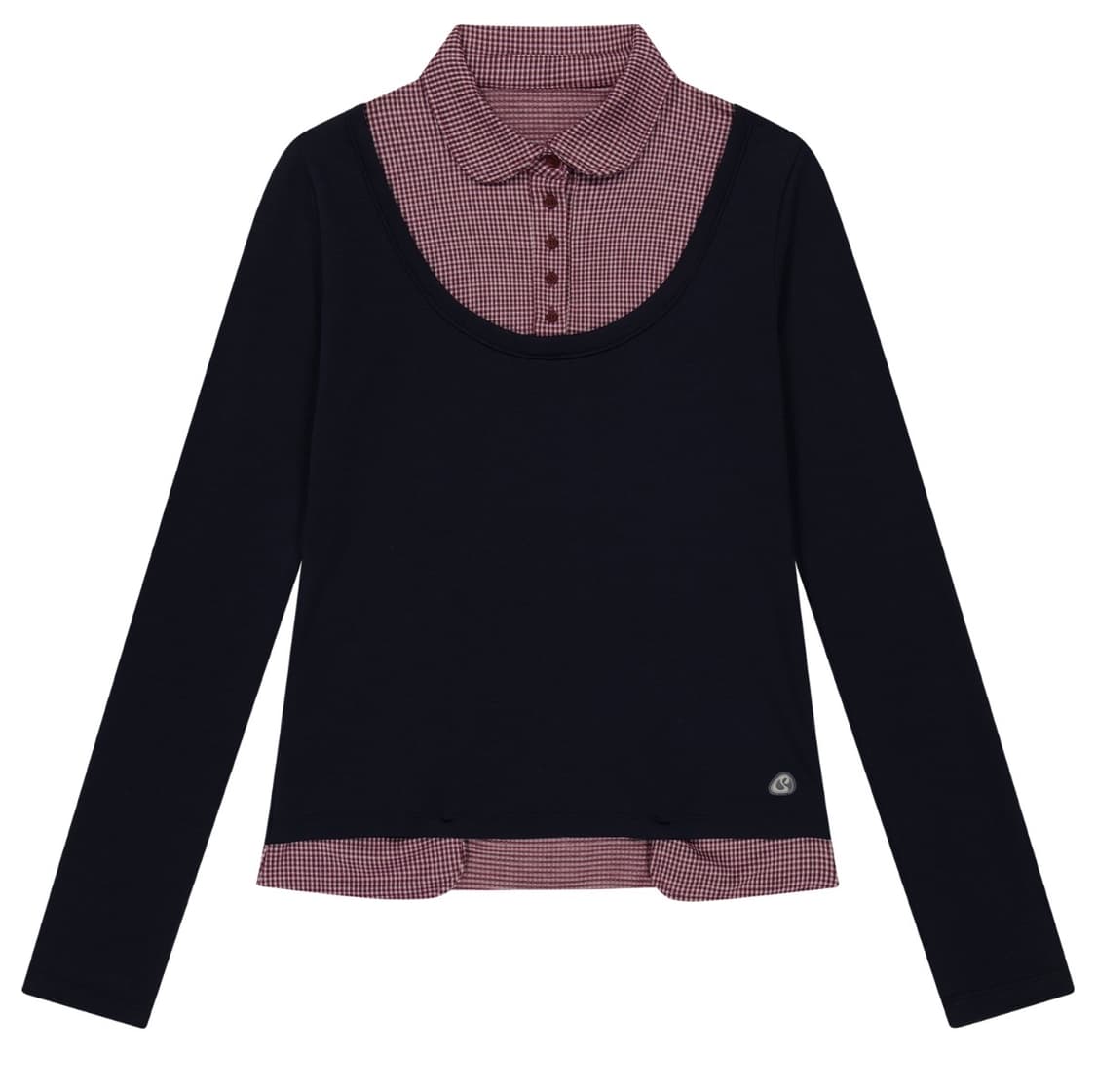 코이세이오 REVERSIBLE COLLAR LONGSLEEVES NAVY 상품이미지1