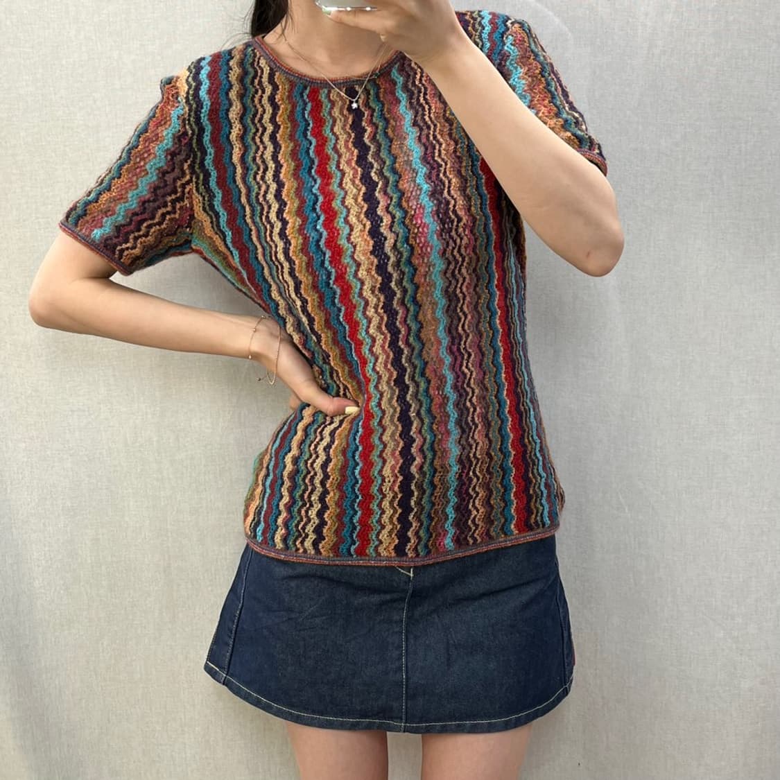 미쏘니 반팔 니트 티셔츠/#3629 상품이미지2