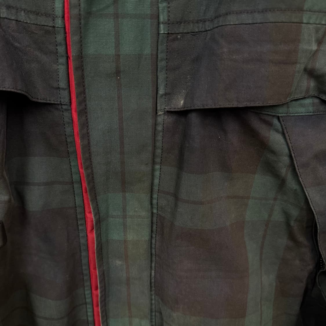 90s 타미힐피거 헤리티지 롱파카 체크 패턴 포인트 네이비 그린 상품이미지9