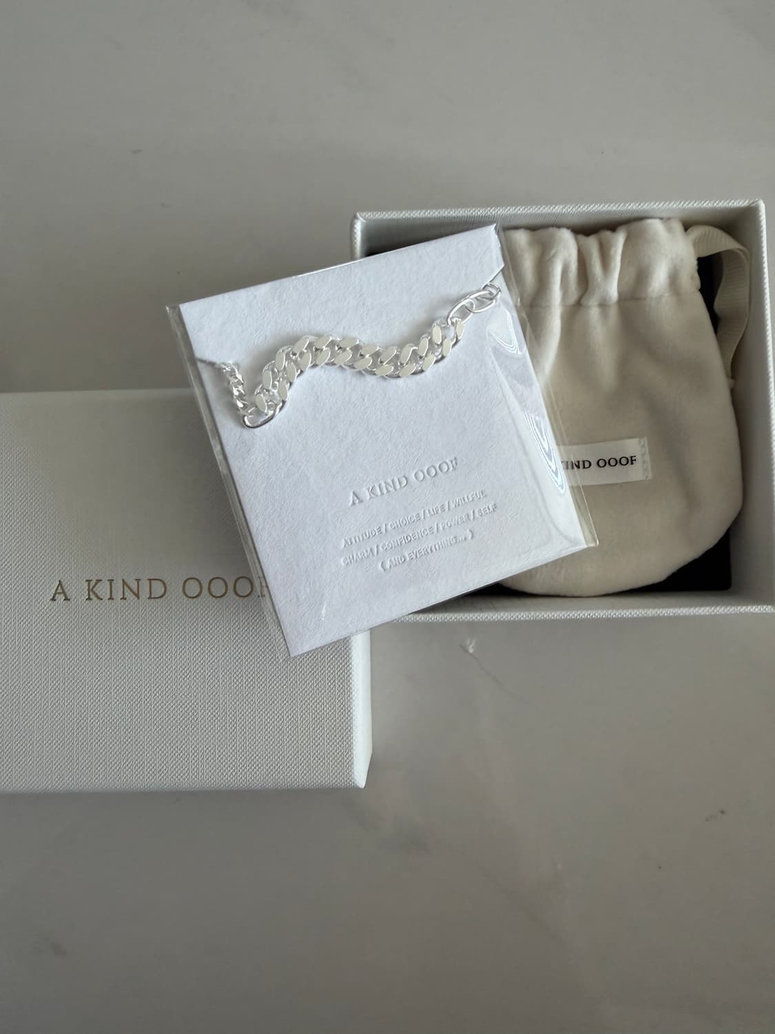 A KIND OOOF 925 실버 체인 팔찌 상품이미지1