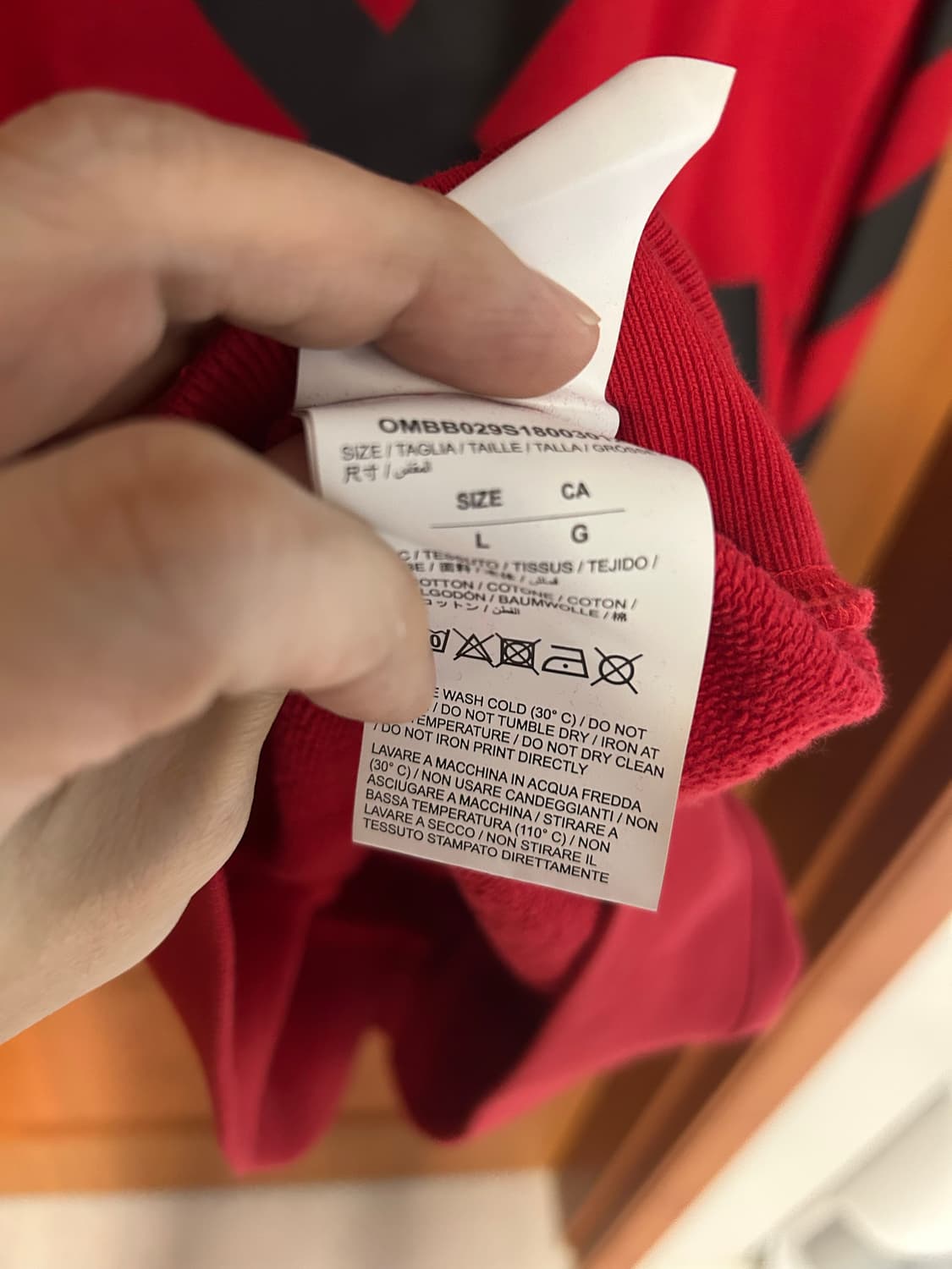 18SS 오프화이트 모나리자 후드 레드 상품이미지3