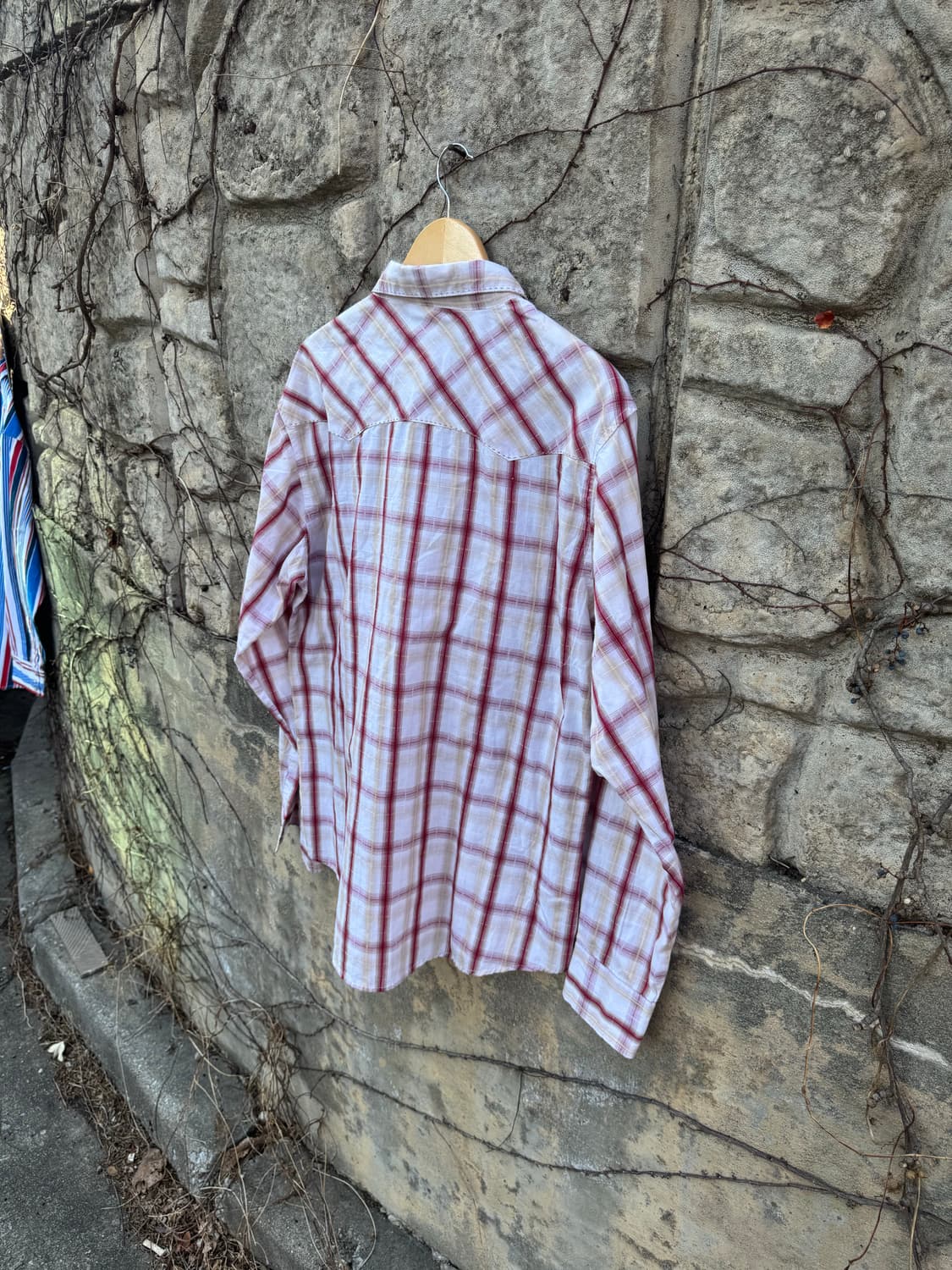 랭글러 빈티지 체크 웨스턴 셔츠 화이트 L 상품이미지4