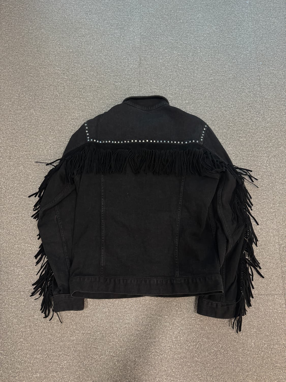 자라 스터드 프린지 데님 자켓 M  상품이미지3