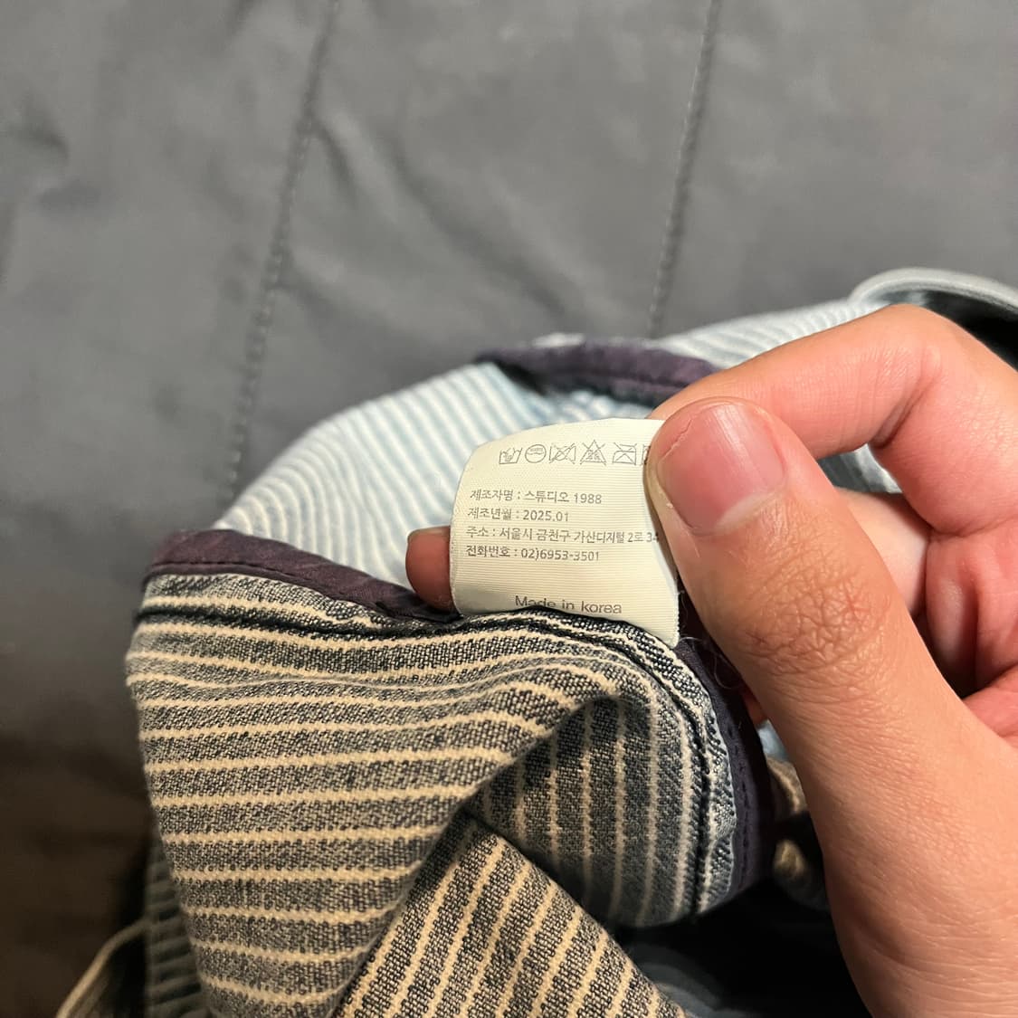 OGARP 히코리 스트라이프 데님 에코백 상품이미지6